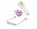 Автомобильное зарядное устройство для iPhone , iPad, Samsung и HTC с кабелем micro USB Yoobao Car Charger YB-204 + Cable micro USB, цвет Violet (YB-204)