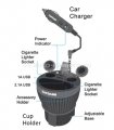 Автомобильное зарядное устройство для iPhone, iPad, Samsung и HTC Capdase Car Charger Cup Holder PowerCup 2.2, цвет черный (CA00-C201)