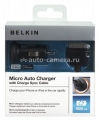 Автомобильное зарядное устройство с кабелем для зарядки iPhone и iPod Belkin MicroCharge + ChargeSync, 1A (F8Z571cw03)