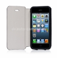 Чехол для iPhone 5 / 5S Capdase Folder Case Sider Tara, цвет black/grey (FCIH5-ST1G)