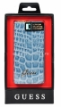 Чехол для iPhone 5 / 5S GUESS CROCO Wallet slim Strap, цвет blue (GUWAP5CRN)