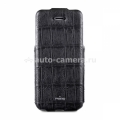 Чехол для iPhone 5 / 5S PURO Eco-Leather "Crocodile" w/vertical Flip, цвет black (IPC5CROCOBLK)