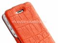 Чехол для iPhone 5 / 5S PURO Eco-Leather "Crocodile" w/vertical Flip, цвет coral (IPC5CROCOCOR)