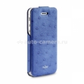 Чехол для iPhone 5 / 5S PURO Eco-Leather "Nandu" w/vertical Flip, цвет blue (IPC5NANDUBLUE)
