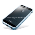 Чехол на заднюю крышку iPhone 5 / 5S SGP Linear Metal Crystal Case, цвет metal blue (SGP10043)