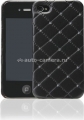 Чехол-накладка для iPhone 4/4S iCover Leather Swarovski, цвет Black (IP4-LE-SW/BK)