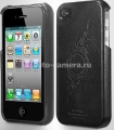 Чехол-накладка для iPhone 4/4S SGP Genuine Leather Grip, цвет Infinity Black (SGP06900)