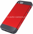 Чехол-накладка для iPhone 5 / 5S Uniq Protege Traveller, цвет Red (IP5SHYB-PROTRLRED), цвет Red (IP5SHYB-PROTRLRED)