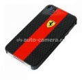 Карбоновый чехол для iPhone 4 и 4S Ferrari Hard Carbon, цвет red (FECBP4RE)