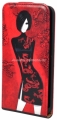 Кожаный чехол для HTC One Fonexion City Girls Flip Leather Red (CACIONEFLI01)