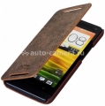 Кожаный чехол для HTC One M7 Kajsa Vintage Collection leather folio case, цвет темно-коричневый (TW550003)
