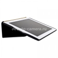 Кожаный чехол для iPad 3 и iPad 4 Jisoncase со стеганым узором, цвет black (JS-ID-006DB)