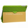 Кожаный чехол для iPad Air Jisoncase со стеганым узором, цвет green (JS-ID5-02H70)