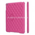 Кожаный чехол для iPad Air Jisoncase со стеганым узором, цвет pink (JS-ID5-02H33)