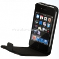 Кожаный чехол для iPhone 4 и 4S Ferrari Flip, цвет Black ( FEFLIP4BLR)