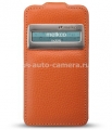 Кожаный чехол для iPhone 4 и 4S Melkco ID Type (Orange LC), цвет оранжевый (APIPO4LCJD1OELC)