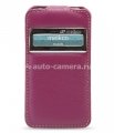 Кожаный чехол для iPhone 4 и 4S Melkco ID Type (Purple LC), цвет фиолетовый