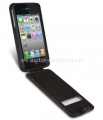 Кожаный чехол для iPhone 4 и 4S Melkco ID Type (Vintage Black), цвет черный