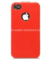Кожаный чехол для iPhone 4 и 4S Melkco Jacka ID Type (Red LC), цвет красный