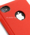Кожаный чехол для iPhone 4 и 4S Melkco Jacka ID Type (Red LC), цвет красный