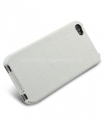 Кожаный чехол для iPhone 4 и 4S Melkco Jacka Type (Crocodile Print Pattern - White), цвет белый (APIPO4LCJT1WECR)