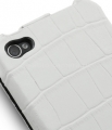 Кожаный чехол для iPhone 4 и 4S Melkco Jacka Type (Crocodile Print Pattern - White), цвет белый (APIPO4LCJT1WECR)