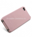 Кожаный чехол для iPhone 4 и 4S Melkco Jacka Type (Pink LC), цвет розовый (APIPO4LCJT1PKLC)