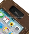 Кожаный чехол для iPhone 4 и 4S Pdair Flip Type Snap Button, цвет brown (3TIPP4F41)