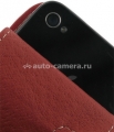 Кожаный чехол для iPhone 4 и 4S Pdair Flip Type Snap Button, цвет red (3RIPP4F41)