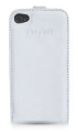 Кожаный чехол для iPhone 4/4S Ferrari Flip, White (FEFLIP4W)