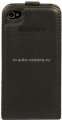 Кожаный чехол для iPhone 4/4S Ferrari Hard Case With Flap California, цвет черный (FECFFL4B)