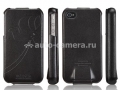Кожаный чехол для iPhone 4/4S SGP Leather Case Valencia Swarovski Series, Black (SGP06882)
