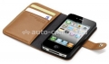 Кожаный чехол для iPhone 4/4S SGP Wallet Case Valentinus, цвет коричневый (SGP08524), цвет коричневый (SGP08524)