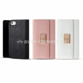Кожаный чехол для iPhone 5 / 5S / 5C Ozaki O!coat Zippy Leather wallet case, цвет pink (OC570PK)