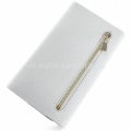 Кожаный чехол для iPhone 5 / 5S / 5C Ozaki O!coat Zippy Leather wallet case, цвет White (OC570WH)