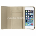 Кожаный чехол для iPhone 5 / 5S / 5C Ozaki O!coat Zippy Leather wallet case, цвет White (OC570WH)