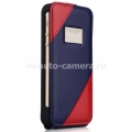 Кожаный чехол для iPhone 5 / 5S Aston Martin Racing flip case series 4, цвет blue/red (TDFCIPH5A063)