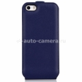 Кожаный чехол для iPhone 5 / 5S Aston Martin Racing flip case series 4, цвет blue/white (TDFCIPH5A062)