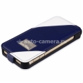 Кожаный чехол для iPhone 5 / 5S Aston Martin Racing flip case series 4, цвет blue/white (TDFCIPH5A062)