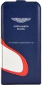 Кожаный чехол для iPhone 5 / 5S Aston Martin Racing flip case with car mouth, цвет blue/white (SMFCIP5D062)