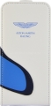 Кожаный чехол для iPhone 5 / 5S Aston Martin Racing flip case with car mouth, цвет white/light blue (SMFCIP5D028)