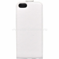 Кожаный чехол для iPhone 5 / 5S BMW Logo Signature Flip, цвет White (BMFLP5LOW)