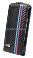 Кожаный чехол для iPhone 5 / 5S BMW M-Collection Flip Carbon effect, (BMFLP5MC)