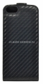 Кожаный чехол для iPhone 5 / 5S BMW M-Collection Flip Carbon effect, (BMFLP5MC)