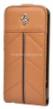 Кожаный чехол для iPhone 5 / 5S Ferrari Flip California, цвет сamel (FECFFL5KA)