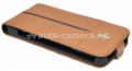 Кожаный чехол для iPhone 5 / 5S Ferrari Flip California, цвет сamel (FECFFL5KA)
