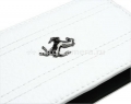 Кожаный чехол для iPhone 5 / 5S Ferrari Flip FF-Collection, цвет white (FEFFFLP5FW)
