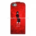 Кожаный чехол для iPhone 5 / 5S Fonexion City Girls Flip Leather, цвет Red (CACIIP5FLI01)