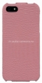 Кожаный чехол для iPhone 5 / 5S iHug Croco series, цвет розовый
