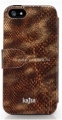 Кожаный чехол для iPhone 5 / 5S Kajsa Glamorous Snakeskin Leather Folio, цвет золотистый (TW315002)